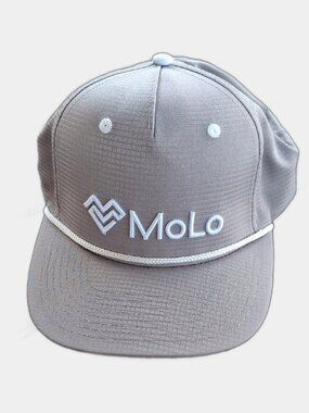 Molo Taupe Cap with White Logo and Rope Detail